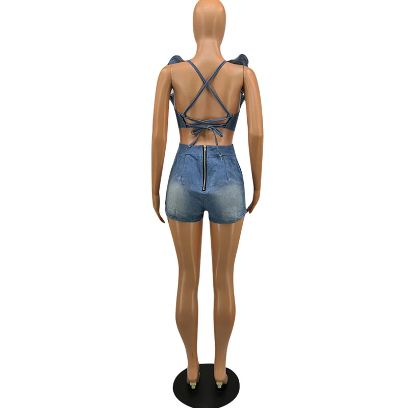 Summer new women's denim jumpsuit sexy hollow backless lace blue jumpsuit street casual jumpsuit
Summer new women's denim jumpsuit sexy hollow backless lace blue jumpsuit street casual jumpsuit