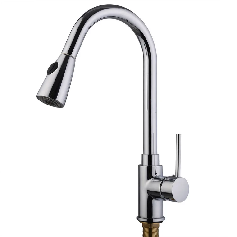 High Quality No Rust Water Streamlined Design Ceramic Valve 16" Pull-Out Chrome Kitchen Sink Faucet Spray Swivel One Handle
High Quality No Rust Water Streamlined Design Ceramic Valve 16" Pull-Out Chrome Kitchen Sink Faucet Spray Swivel One Handle