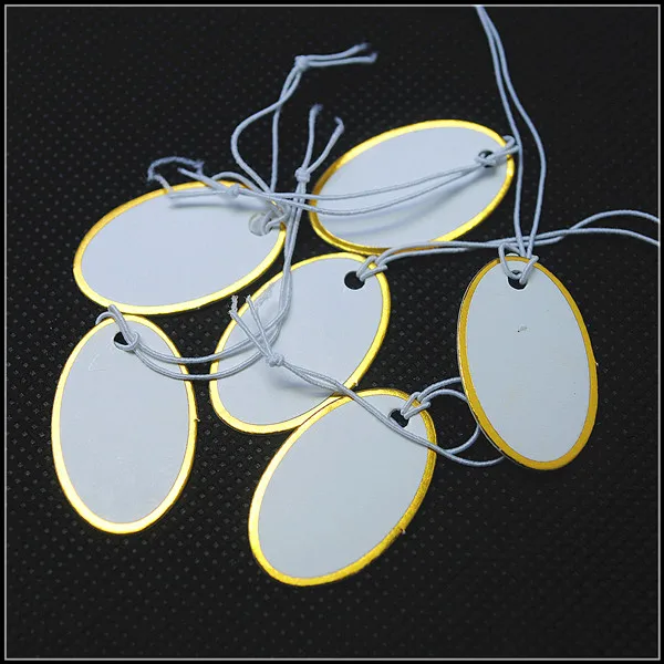1000PCS Paper Tags Price Labels With Golden Side Size 27x17MM Oval Shape Jewelry Packing Or Display For Items Sellings
1000PCS Paper Tags Price Labels With Golden Side Size 27x17MM Oval Shape Jewelry Packing Or Display For Items Sellings