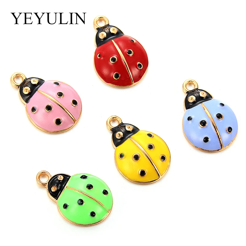 10PCS DIY Jewelry Gold Tone Mixed Color Alloy Enamel Ladybug Bracelet Charms Necklace Pendants Jewelry Accessories
10PCS DIY Jewelry Gold Tone Mixed Color Alloy Enamel Ladybug Bracelet Charms Necklace Pendants Jewelry Accessories