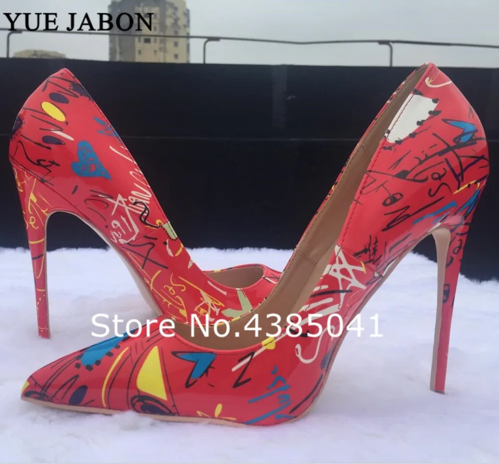 YUE JABON Artistic Graffiti Print Women Sexy Stiletto High Heels Red Ladies Party Dress Pointed Toe Pumps Shoes Real Pictures
YUE JABON Artistic Graffiti Print Women Sexy Stiletto High Heels Red Ladies Party Dress Pointed Toe Pumps Shoes Real Pictures