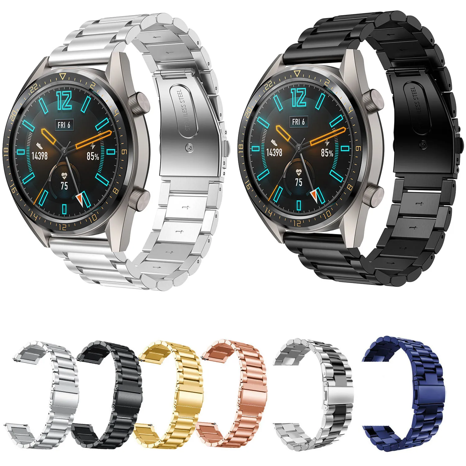 Ремешок из нержавеющей стали для Samsung Gear S3 Galaxy Watch 46 мм сменный Браслет Huawei GT