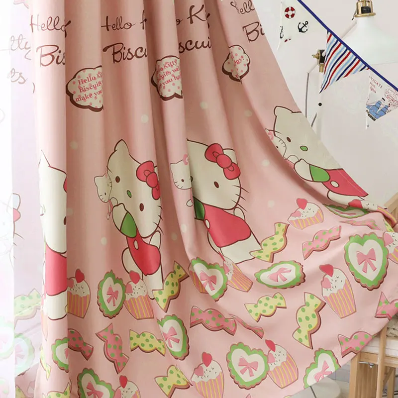 Рисунок Hello Kitty розовый занавески с принцессой для комнаты девушки Детские Дети