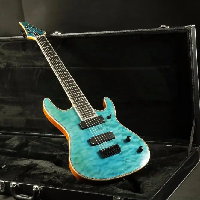 Quality quilted maple top string through body ebony fretboard 7 string electric guitar free shipping
Quality quilted maple top string through body ebony fretboard 7 string electric guitar free shipping