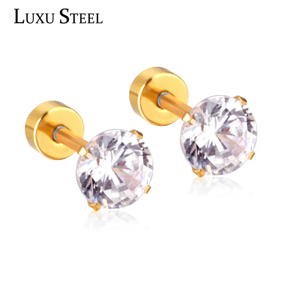 LUXUSTEEL Brand New Design Fashion Charm Austrian Round Crystal Screw Stud Earring Stainless Steel Geometry Earring Jewelry Gif
LUXUSTEEL Brand New Design Fashion Charm Austrian Round Crystal Screw Stud Earring Stainless Steel Geometry Earring Jewelry Gif