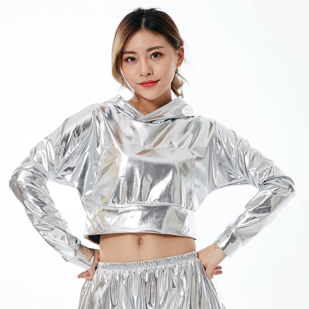 2018 Fashion Women Spring Summer Silver Pullover Short Jacket Ladies Jazz Ds Hip Hop Stage Performance Streetwear Dance Top
2018 Fashion Women Spring Summer Silver Pullover Short Jacket Ladies Jazz Ds Hip Hop Stage Performance Streetwear Dance Top