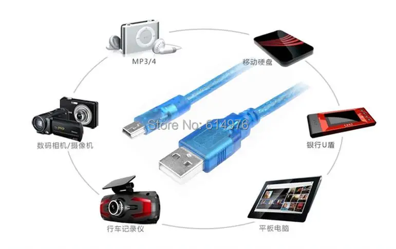 3M 5M 10M 10FT 16FT 33FT High quality shielded USB 2.0 to Mini 5 pin M/M data Cable Blue A Male To 5P B Male For mp3 mp4 GPS Car
3M 5M 10M 10FT 16FT 33FT High quality shielded USB 2.0 to Mini 5 pin M/M data Cable Blue A Male To 5P B Male For mp3 mp4 GPS Car