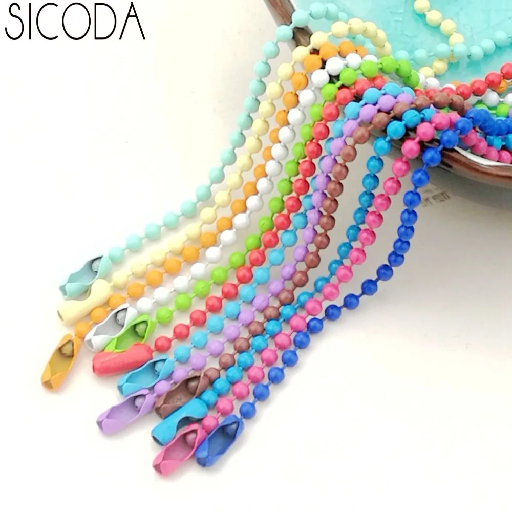 SICODA 100pcs DIY enamel ball chain 2.4mmx12cm fashion painting Metal Ball Bead Chains Diy Jewelry Findings Making keyring chain
SICODA 100pcs DIY enamel ball chain 2.4mmx12cm fashion painting Metal Ball Bead Chains Diy Jewelry Findings Making keyring chain