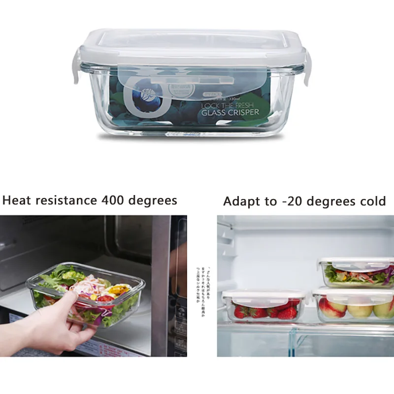 

Food Glass Meal Prep Containers 2 Compartment leakproof borosilicate Lunch box Bento Box with lids Freezer Microwave oven