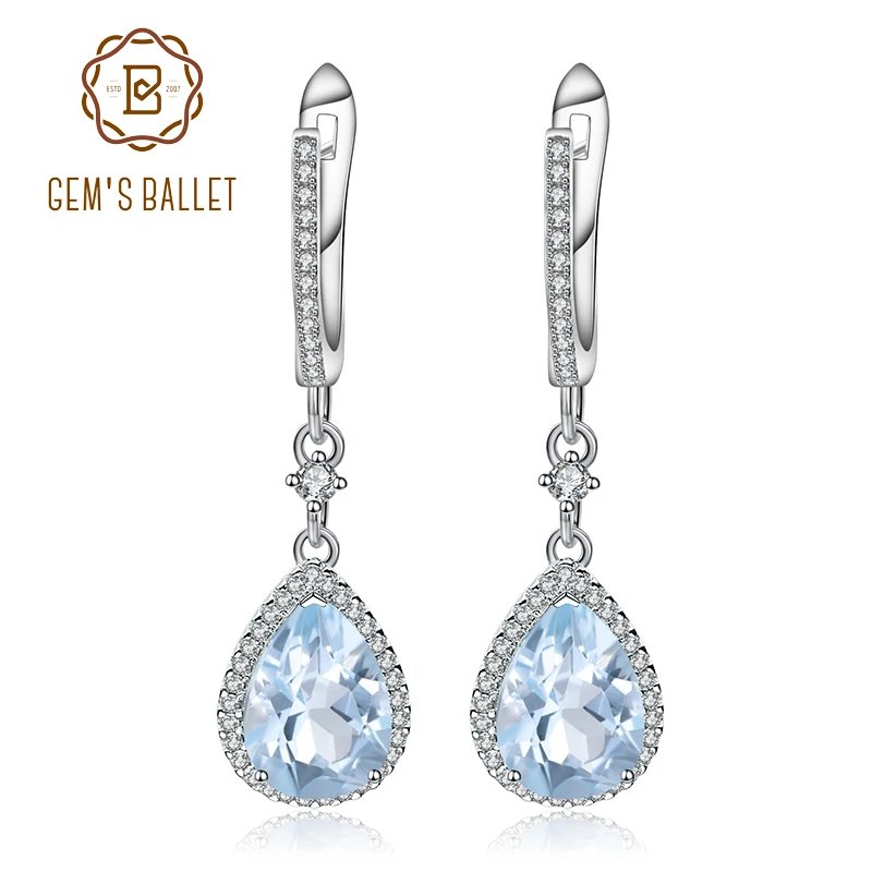 GEM'S BALLET 6.31Ct Natural Sky Blue Topaz Drop Earrings For Women Wedding 925 Sterling Silver Fashion Fine Jewelry
GEM'S BALLET 6.31Ct Natural Sky Blue Topaz Drop Earrings For Women Wedding 925 Sterling Silver Fashion Fine Jewelry