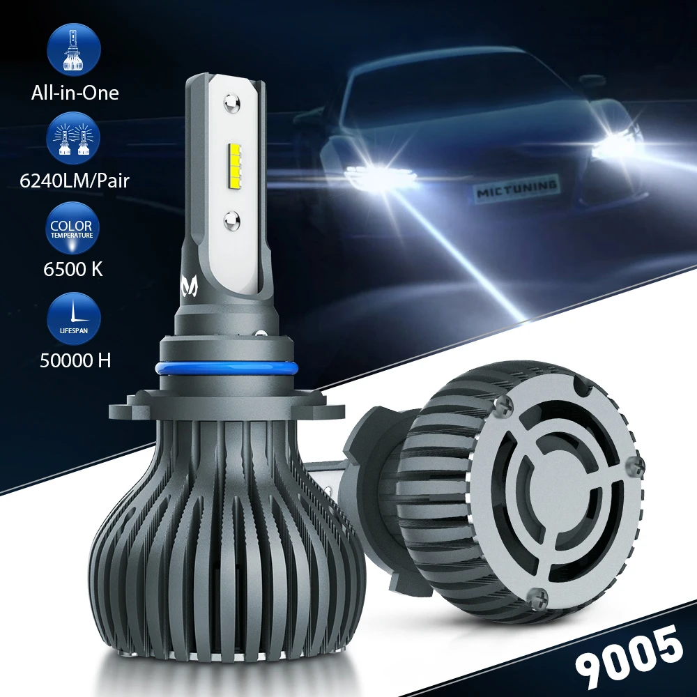 MICTUNING Car LED Headlight Bulbs 9005 HB3 9006 HB4 All-in-One Conversion Kit 6500K 60W 6240LM 12V 24V Auto Led Light Headlamps
MICTUNING Car LED Headlight Bulbs 9005 HB3 9006 HB4 All-in-One Conversion Kit 6500K 60W 6240LM 12V 24V Auto Led Light Headlamps