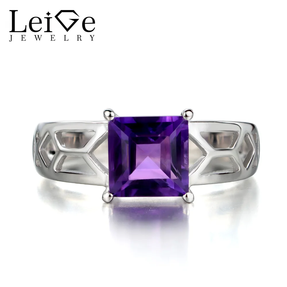 Leige Jewelry Amethyst Rings Sterling Silver 925 Solitaire Ring Women Square Cut Wedding Engagement Fine Jewelry Purple Gemstone
Leige Jewelry Amethyst Rings Sterling Silver 925 Solitaire Ring Women Square Cut Wedding Engagement Fine Jewelry Purple Gemstone
