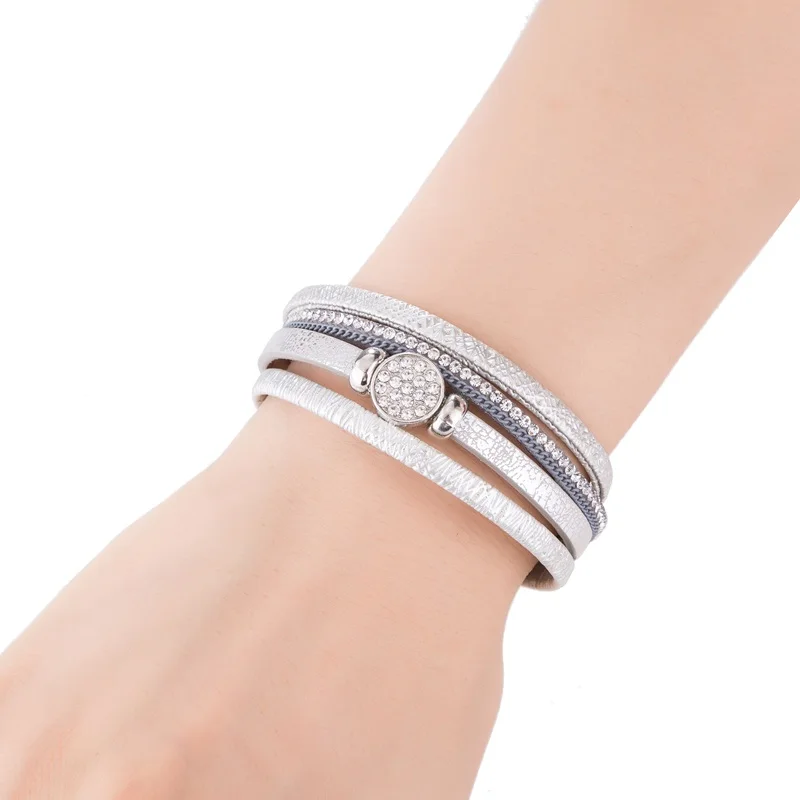 WNGMNGL 2018 New Leather Bracelet Punk Style Crystal Multilayer Magnet Bangles For Women Men Charm Statement Fashion Jewelry
WNGMNGL 2018 New Leather Bracelet Punk Style Crystal Multilayer Magnet Bangles For Women Men Charm Statement Fashion Jewelry