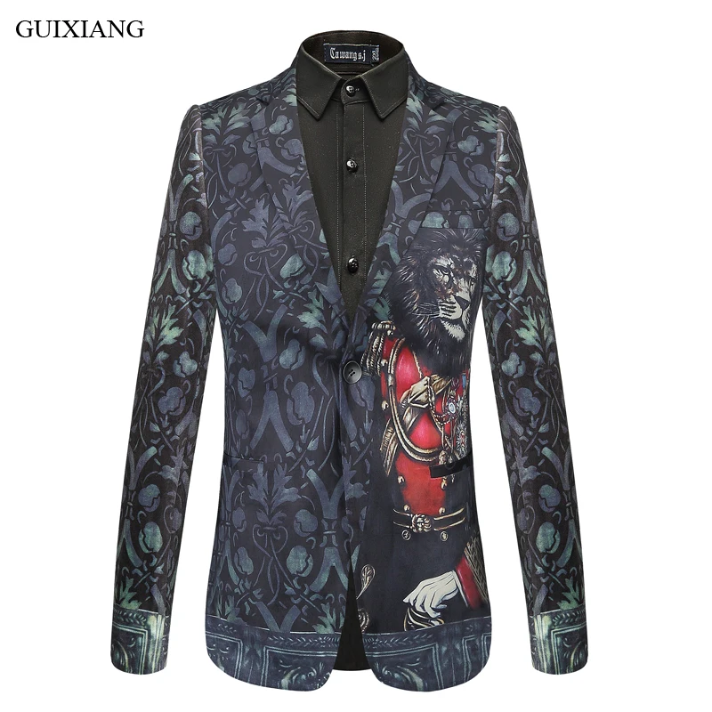 2019 GUIXIANG Men European Style Leisure Blazers Fashion Casual Velvet Fabric Animal Pattern Men's Slim Blazer Suits Size M-4XL
2019 GUIXIANG Men European Style Leisure Blazers Fashion Casual Velvet Fabric Animal Pattern Men's Slim Blazer Suits Size M-4XL