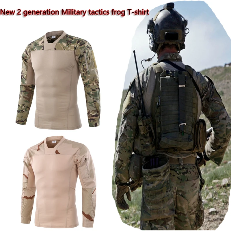 New 2 Generation Military Tactical Frog Protection T-shirt Outdoor Sports Breathable Camo Hunting Training Shirt Clothing
New 2 Generation Military Tactical Frog Protection T-shirt Outdoor Sports Breathable Camo Hunting Training Shirt Clothing