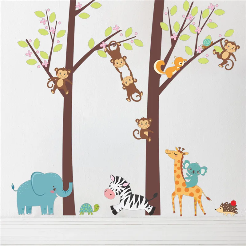 Forest Animals Tree Elephant Monkey Giraffe Wall Sticker For Kids Rooms TV Background Sofa Decor Wall Decal Poster Mural
Forest Animals Tree Elephant Monkey Giraffe Wall Sticker For Kids Rooms TV Background Sofa Decor Wall Decal Poster Mural