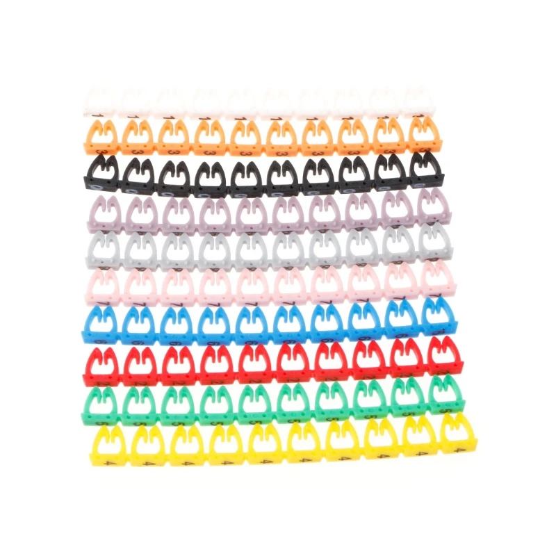 

100Pcs/Set Colorful Numeric Cable Label Mark For RJ45 RJ11 RJ12 Network Cable High Quality Cable Label Mark