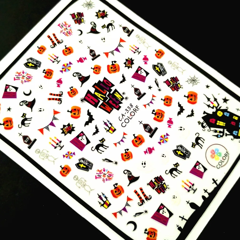Newest CA-342 halloween pattern 3d nail sticker self-adhesive DIY decal stamping decorations for nail art design
Newest CA-342 halloween pattern 3d nail sticker self-adhesive DIY decal stamping decorations for nail art design