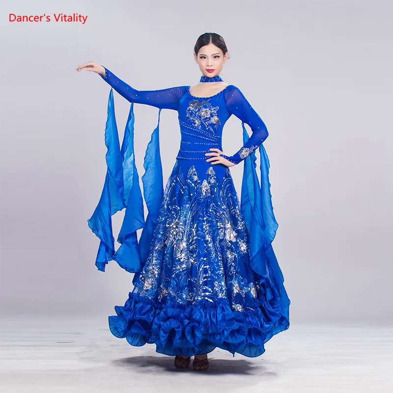 2018 New Ballroom Dance Suit Competition Costume Long Sleeves Tops +Big Swing Skirt For Ballroom Tango Waltz Performance Clothes
2018 New Ballroom Dance Suit Competition Costume Long Sleeves Tops +Big Swing Skirt For Ballroom Tango Waltz Performance Clothes