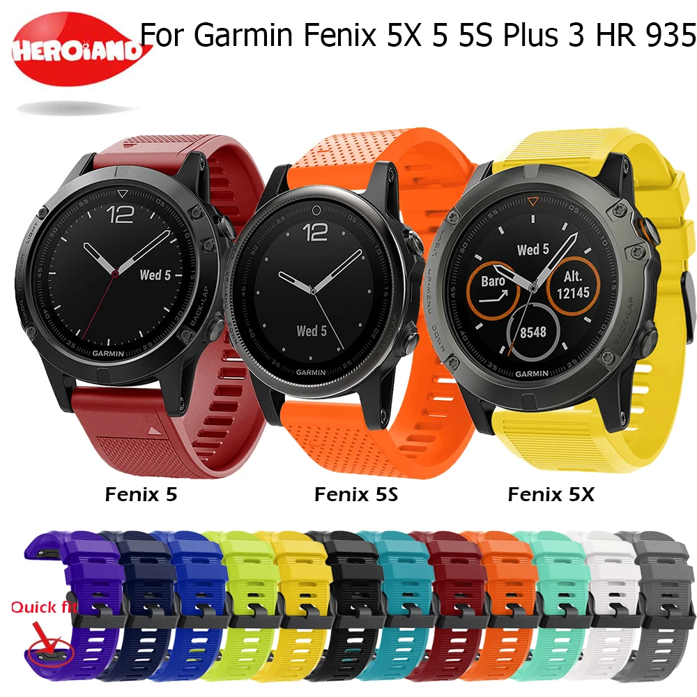 Quick Release Silicone Easy fit Wrist Band Strap 26 22 20MM band braclet for Garmin Fenix 5X 5 5S Plus 3 HR Forerunner 935 Watch
Quick Release Silicone Easy fit Wrist Band Strap 26 22 20MM band braclet for Garmin Fenix 5X 5 5S Plus 3 HR Forerunner 935 Watch