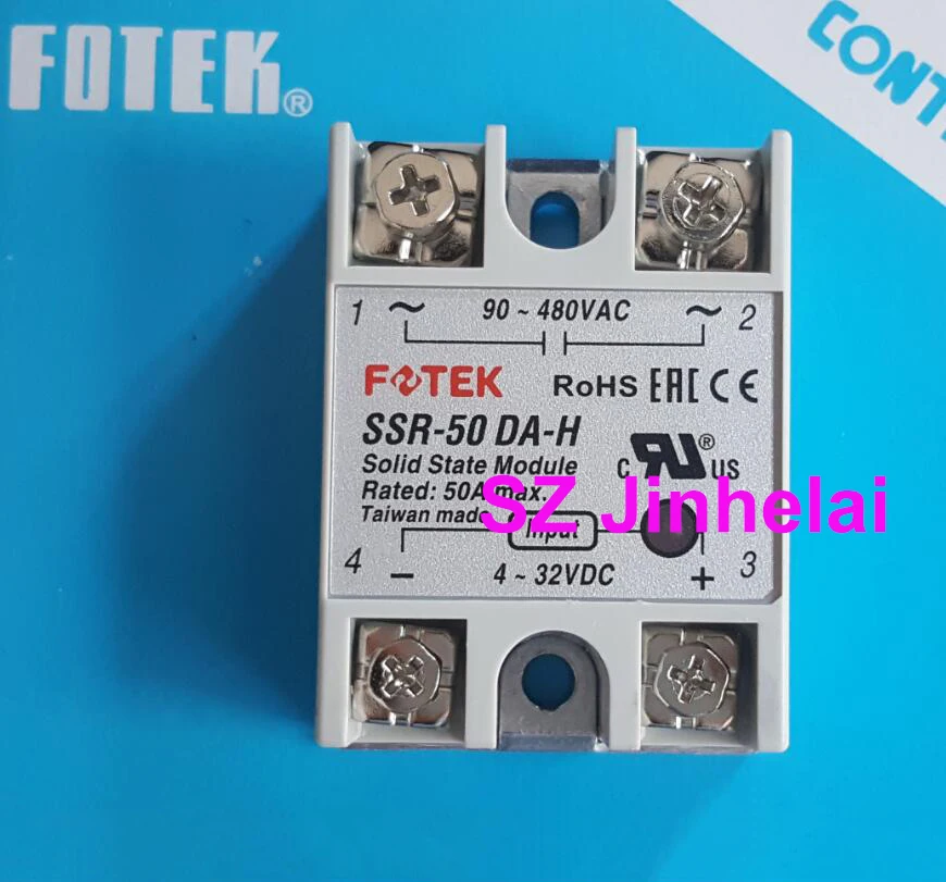 Оригинальное Однофазное твердотельное реле FOTEK SSR-50DA-H, 50 А, 90-480 В переменного тока, 4-32 В постоянного тока
Оригинальное Однофазное твердотельное реле FOTEK SSR-50DA-H, 50 А, 90-480 В переменного тока, 4-32 В постоянного тока