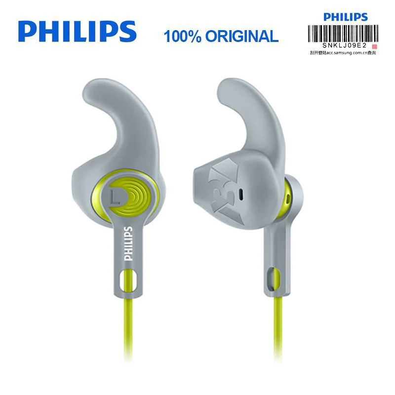 Оригинальные Наушники Philips SHQ1300 спортивные наушники вкладыши с 2 наушниками