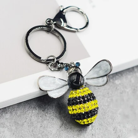 Hot High-quality CZ Rhinestones Cute Bee Silver Metal Key Ring for Women handbag and car decoration hanger
Hot High-quality CZ Rhinestones Cute Bee Silver Metal Key Ring for Women handbag and car decoration hanger