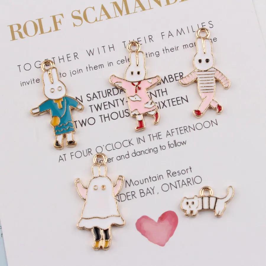 Rabbit Family Enamel Charms for Dangle Jewelry Accessories Making Drop Oil Alloy Cartoon Animal Pendant for Necklace Bracelet
Rabbit Family Enamel Charms for Dangle Jewelry Accessories Making Drop Oil Alloy Cartoon Animal Pendant for Necklace Bracelet