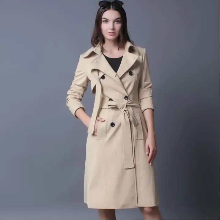 Beige 2020 fashion slim sexy trench coat women medium-long overcoat womens clothing outerwear female casaco feminino S - 4XL
Beige 2020 fashion slim sexy trench coat women medium-long overcoat womens clothing outerwear female casaco feminino S - 4XL