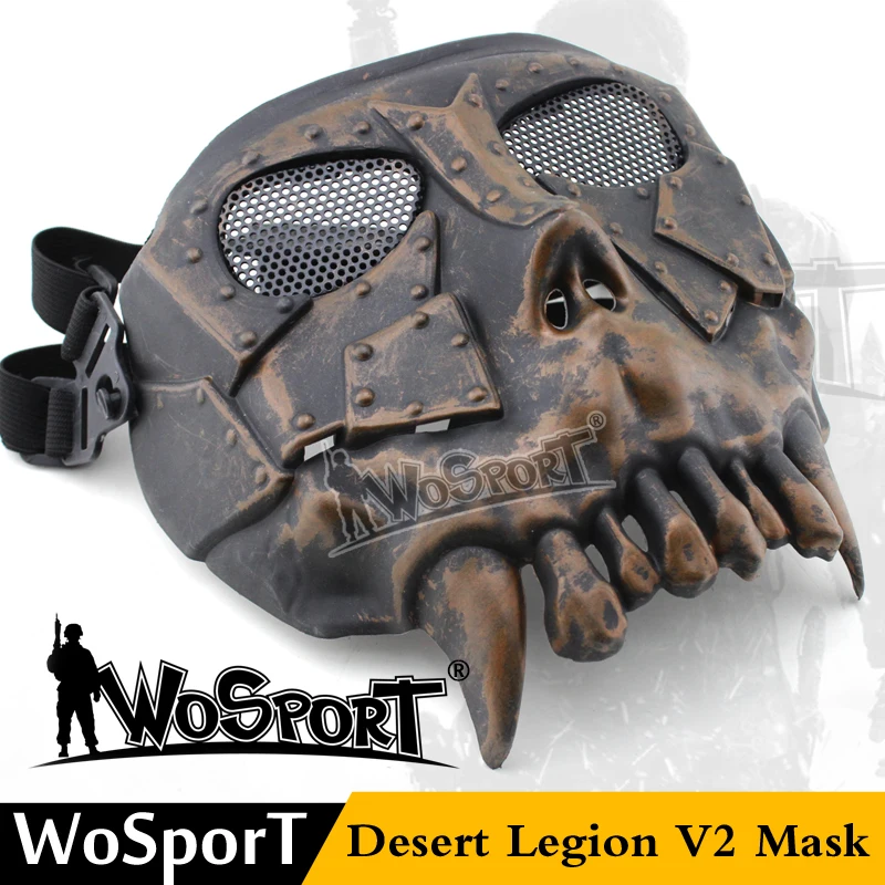 WOSPORT Desert Legion V2 наружная Стальная Сетчатая скелет, полная безопасность, тактическая маска для военных пейнтбола, игра CS, Хэллоуин, косплей
WOSPORT Desert Legion V2 наружная Стальная Сетчатая скелет, полная безопасность, тактическая маска для военных пейнтбола, игра CS, Хэллоуин, косплей