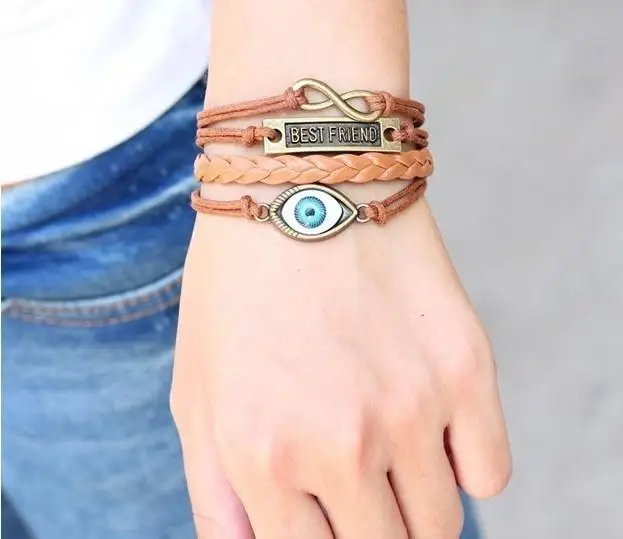 New Christmas Gifts Vintage Handmade Braided Leather Blue Eye Bracelet Best Friend Jewelry
New Christmas Gifts Vintage Handmade Braided Leather Blue Eye Bracelet Best Friend Jewelry