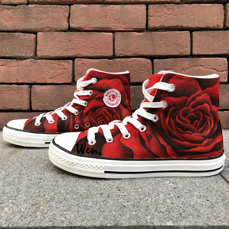 Wen Original Design Custom Shoes Hand Painted Sneakers Rose All Red Flower Women's High Top Canvas Sneakers for Gifts
Wen Original Design Custom Shoes Hand Painted Sneakers Rose All Red Flower Women's High Top Canvas Sneakers for Gifts