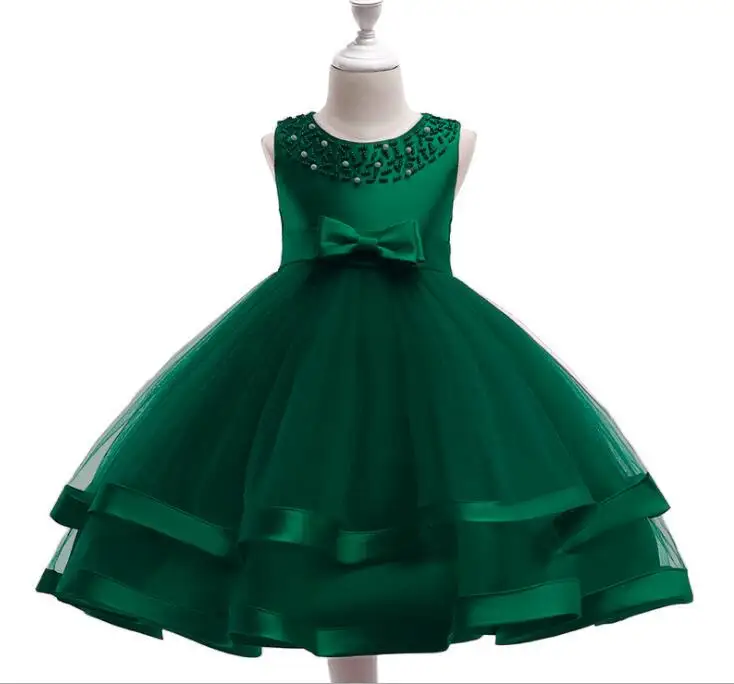 Children's dress Europe and America stars embroidered princess dress pettiskirt girl catwalk performance clothing