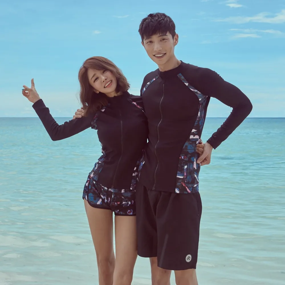 Women's Men's Long Sleeve Rash Guards Set Swim Shirt/Shorts Swimwear Sun Protection Zip Front Swimsuit Surfing Snorkeling Suits
Women's Men's Long Sleeve Rash Guards Set Swim Shirt/Shorts Swimwear Sun Protection Zip Front Swimsuit Surfing Snorkeling Suits