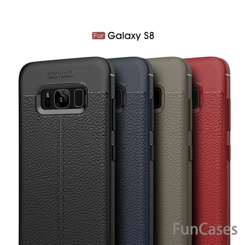 Кожаный зернистый роскошный ударопрочный чехол из ТПУ для Samsung Galaxy S8 samson telepono