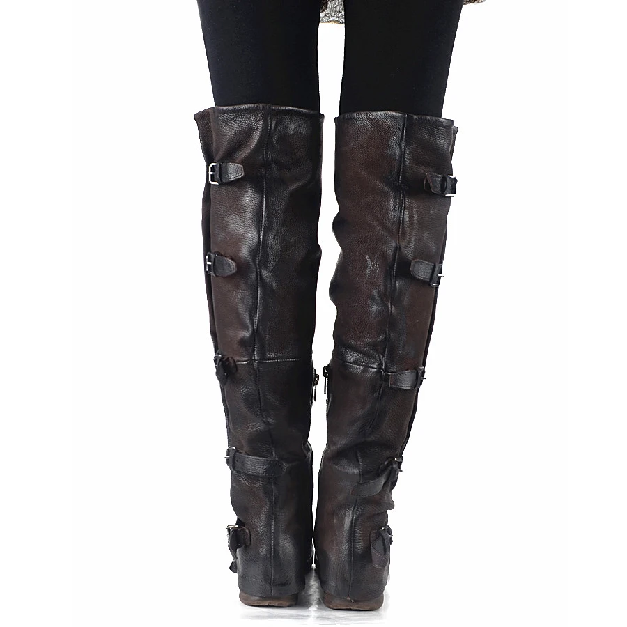 Prova Perfetto 2017 New Women Over The Knee Boots Vinatge Winter Riding Boots Flat Shoes Woman Platform Botas Zipper Buckle Boot
Prova Perfetto 2017 New Women Over The Knee Boots Vinatge Winter Riding Boots Flat Shoes Woman Platform Botas Zipper Buckle Boot