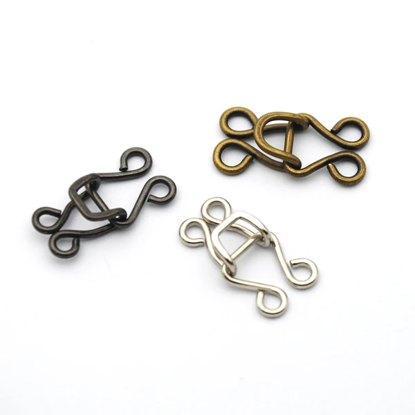 120sets Trouser hook Skirt hook 15# metal underwear hooks and eyes 3color gun metal/silver nickle/bronze pant skirt HE-018
120sets Trouser hook Skirt hook 15# metal underwear hooks and eyes 3color gun metal/silver nickle/bronze pant skirt HE-018