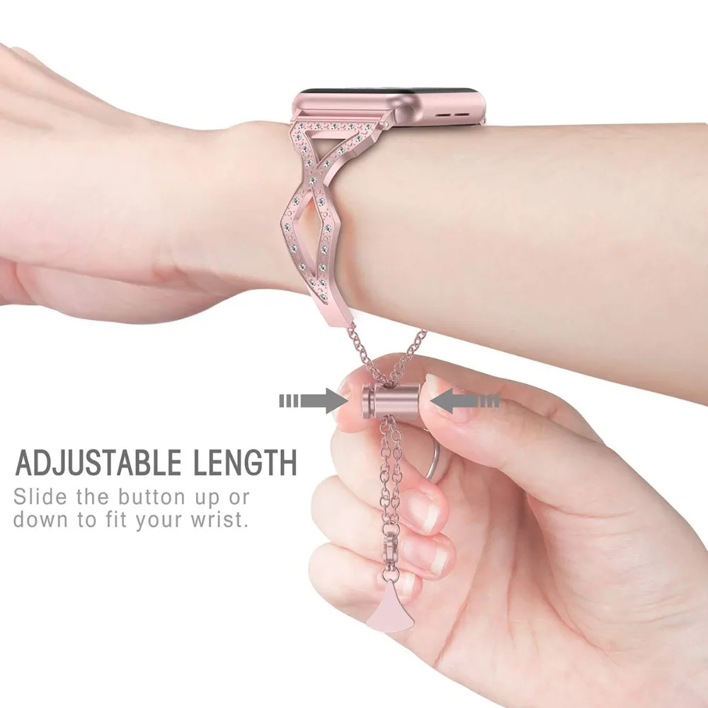 Bling Bracelet For Apple Watch 4 Band 38mm 40mm 42mm 44mm Stainless Steel Replacement Wristbands for iWatch Series 4 3 2 1 
Bling Bracelet For Apple Watch 4 Band 38mm 40mm 42mm 44mm Stainless Steel Replacement Wristbands for iWatch Series 4 3 2 1