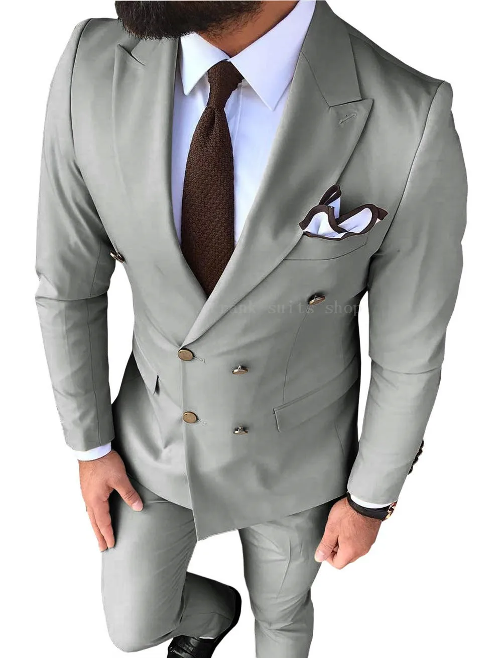 Double Breasted Latest Coat Pant Designs Suit Men Slim Fit Wedding Suits for Men Pure Black Light Grey Tuxedo Jacket+Pants
Double Breasted Latest Coat Pant Designs Suit Men Slim Fit Wedding Suits for Men Pure Black Light Grey Tuxedo Jacket+Pants