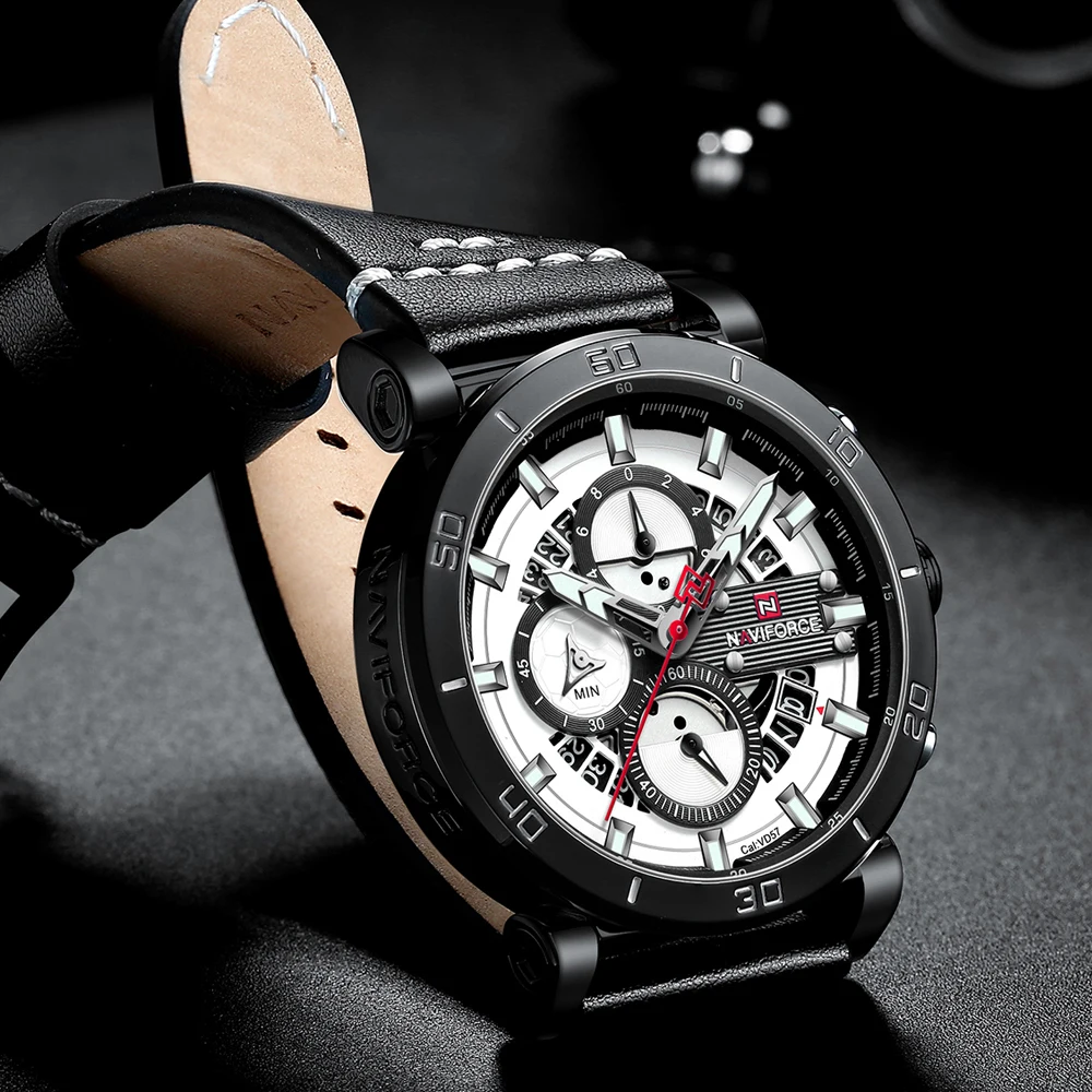 NAVIFORCE New Mens Military Watches Top Brand Luxury Date Quartz Watch Man Leather Sport Wrist Watch Chronograph Clock Relogio
NAVIFORCE New Mens Military Watches Top Brand Luxury Date Quartz Watch Man Leather Sport Wrist Watch Chronograph Clock Relogio