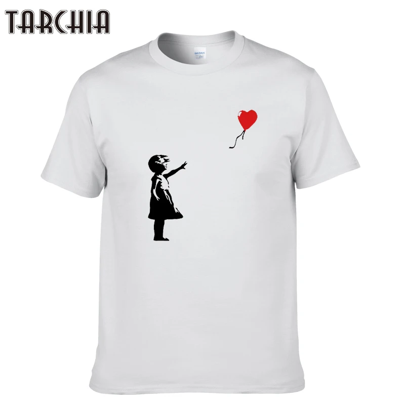 TARCHIA Новое поступление футболки хлопковые топы Kcco воздушные шары девушка Бэнкси