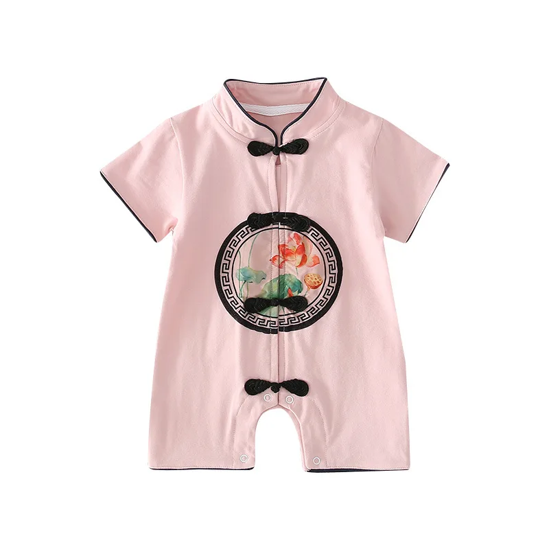 Cotton Baby Clothes Summer One-piece Dress Chinese Style Romper Cute Retro Chinese Style Tang Suit 
Cotton Baby Clothes Summer One-piece Dress Chinese Style Romper Cute Retro Chinese Style Tang Suit