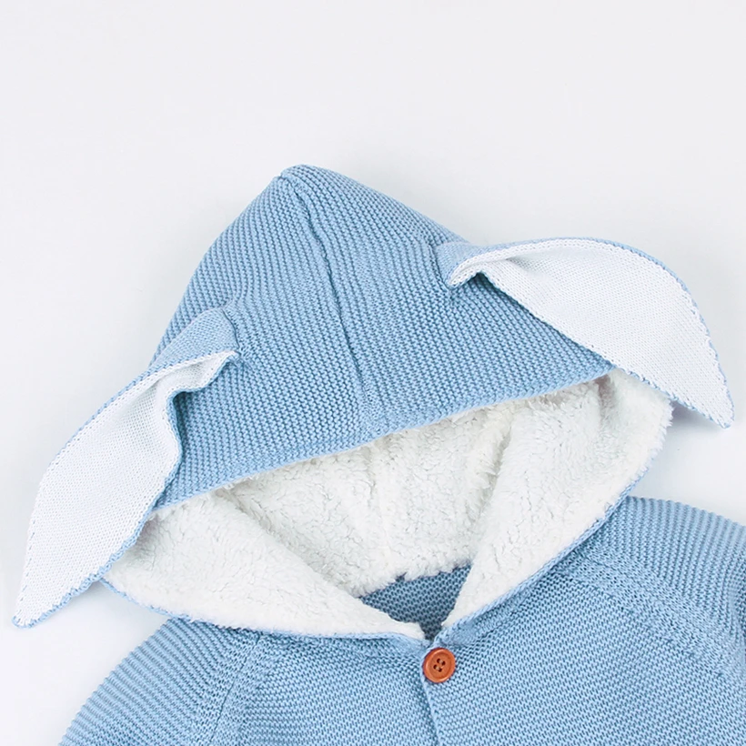 Вязаная Детская одежда 100% хлопок Детский свитер Осень-зима с капюшоном в виде
