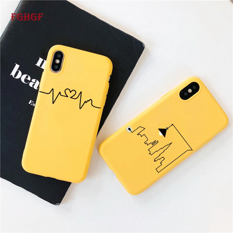 FGHGF мягкие чехлы для телефонов iphone XR X XS желтая Силиконовая задняя крышка 11 pro max 6 7 8