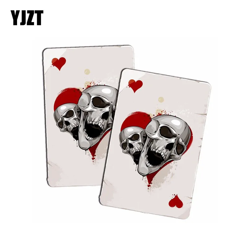 YJZT 2X 7.2CM*11CM Reflective Poker Heart Skull Head Car Sticker PVC Decal 6-0049
YJZT 2X 7.2CM*11CM Reflective Poker Heart Skull Head Car Sticker PVC Decal 6-0049