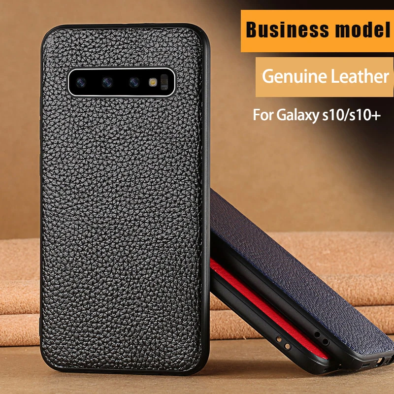 Чехол для Samsung Galaxy S10 из натуральной кожи кожаный чехол s10Plus задняя крышка с