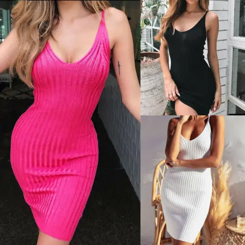 Women Summer Casual Slim Strap Dresses 2019 New Summer Women Casual Sleeveless V-neck Slim Knit Mini Dress
Women Summer Casual Slim Strap Dresses 2019 New Summer Women Casual Sleeveless V-neck Slim Knit Mini Dress