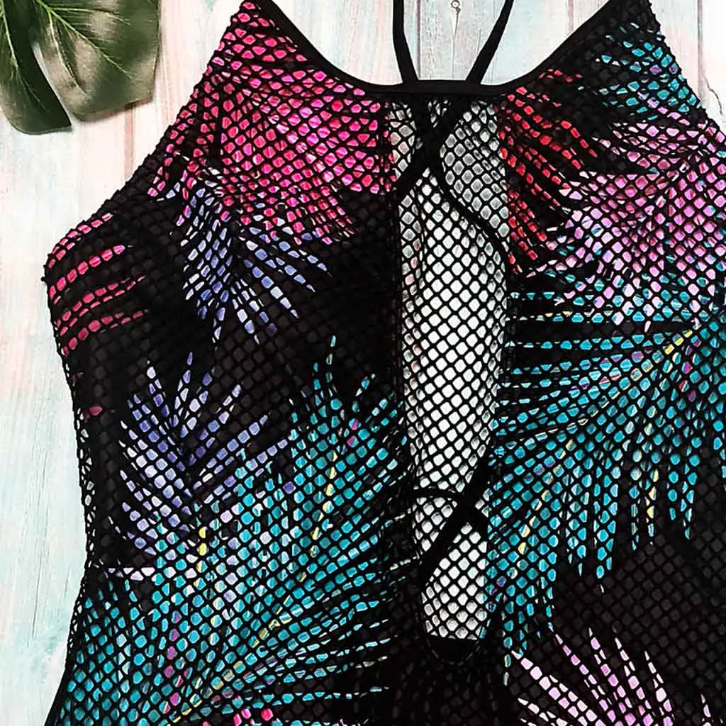 2019 New Summer Women's Fashion Beach Wear Sexy Women One Piece Print Swimsuit Push Up Padded Bikini Swimwear | Спорт и