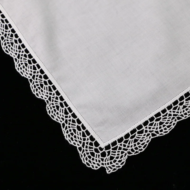 A015 a: белый кружевной носовой платок из высококачественного хлопка для