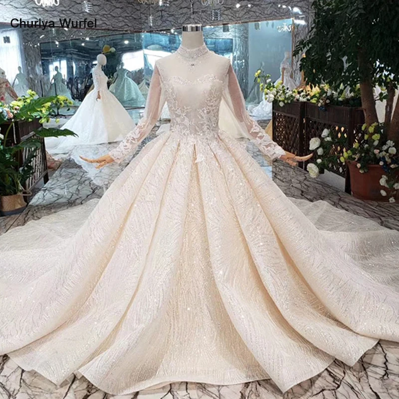HTL266 Dubai Luxury Wedding Dress With Long Sleeve Crystal High Neck Beads Lace Up Back Ball Gown Sukienka Na Wesele Dla Gościa
HTL266 Dubai Luxury Wedding Dress With Long Sleeve Crystal High Neck Beads Lace Up Back Ball Gown Sukienka Na Wesele Dla Gościa